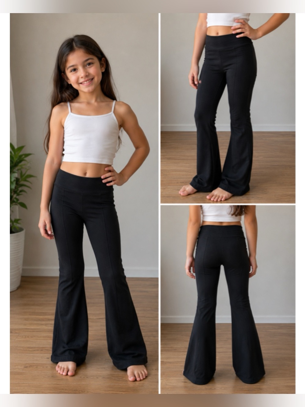 Art Class Girls Black Flare Leggings Yoga Pants Size M 8 Stretch Pull On